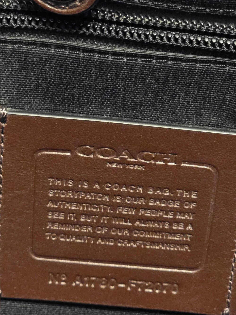 Coach F72070 Perry Flap Black Briefcase/Laptop Bag With Slide Lock Closure